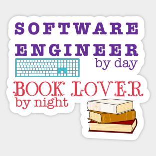 Software engineer/book lover Sticker